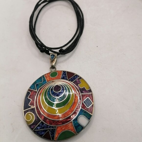 Unisex Adjustable Alpaca Natural Stone Andean Flower Necklace - Picture 4 of 7